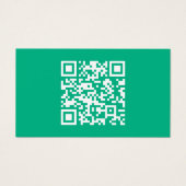 Bewerkbare QR-code Genereer uw eigen |  Teal Groen Visitekaartje (Voorkant)