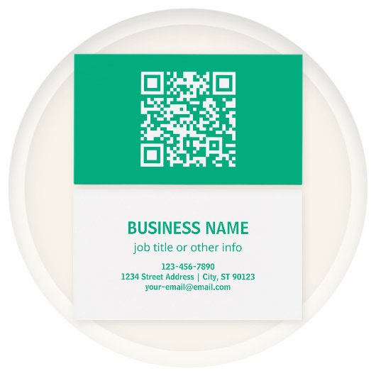 Bewerkbare QR-code Genereer uw eigen | Teal Groen Visitekaartje