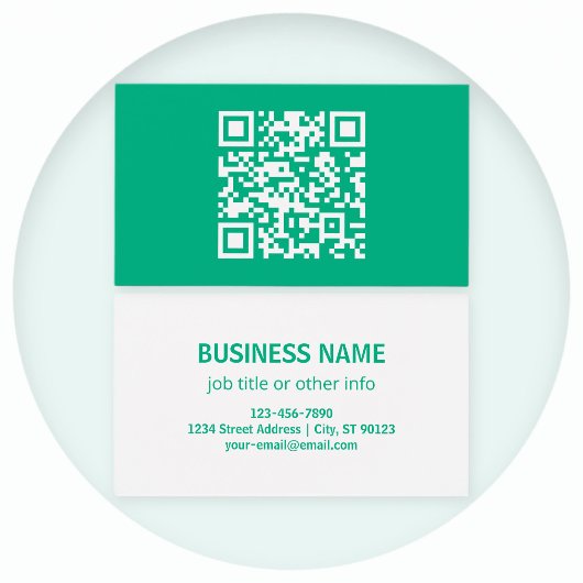 Bewerkbare QR-code Genereer uw eigen | Teal Groen Visitekaartje