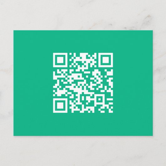 Bewerkbare QR-code genereert uw eigen | Blauwgroen Briefkaart (Voorkant)