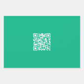 Bewerkbare QR-code genereert uw eigen | Blauwgroen Inpakpapier Vel (Voorkant 3)