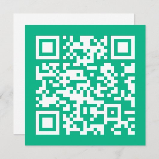 Bewerkbare QR-code genereert uw eigen | Blauwgroen Notitiekaartje (Voorkant / Achterkant)