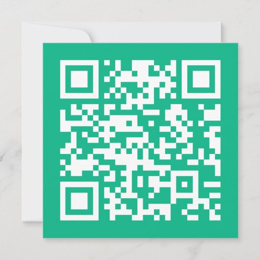 Bewerkbare QR-code genereert uw eigen | Blauwgroen Notitiekaartje (Voorkant)