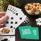 Bewerkbare QR-code genereert uw eigen | Blauwgroen Pokerkaarten (Insitu)