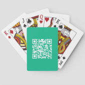 Bewerkbare QR-code genereert uw eigen | Blauwgroen Pokerkaarten (Achterkant)