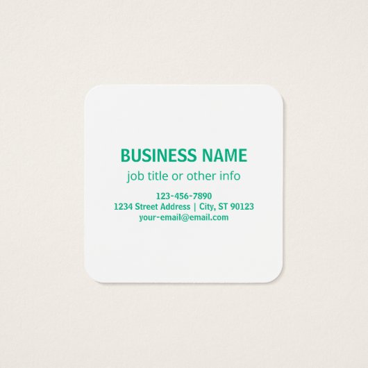 Bewerkbare QR-code genereert uw eigen | Blauwgroen Vierkante Visitekaartjes (Achterkant)