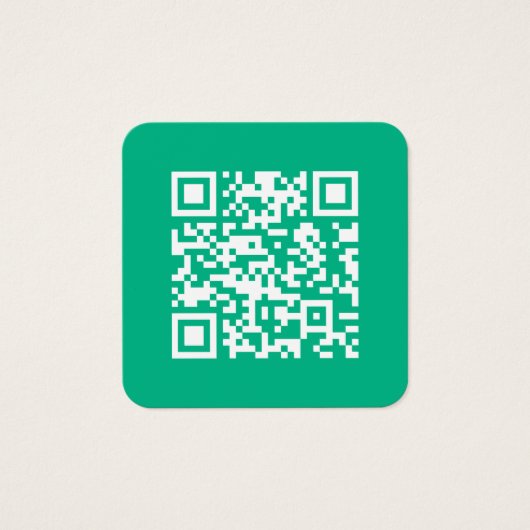 Bewerkbare QR-code genereert uw eigen | Blauwgroen Vierkante Visitekaartjes (Voorkant)