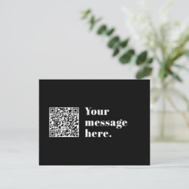 Bewerkbare QR-code & Retro-modern Tekst Bedankkaart
