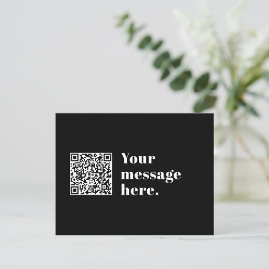 Bewerkbare QR-code & Retro-modern Tekst Bedankkaart (Staand voorkant)