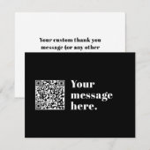 Bewerkbare QR-code & Retro-modern Tekst Bedankkaart (Voorkant / Achterkant)