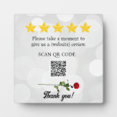 Bewerkbare QR Code Review en Roos Plaque Fotoplaat (Voorkant)