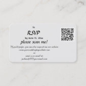 Bewerkbare QR Code RSVP Response Kaart Visitekaartje (Voorkant)