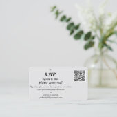 Bewerkbare QR Code RSVP Response Kaart Visitekaartje (Staand voorkant)