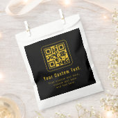 Bewerkbare QR-code & tekstsjabloon | Zwart & Goud Bedankzakje (Geknipt)