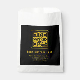 Bewerkbare QR-code & tekstsjabloon | Zwart & Goud Bedankzakje
