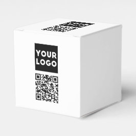 Bewerkbare QR-code & uw bedrijfslogo of afbeelding Bedankdoosjes