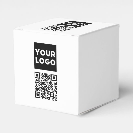 Bewerkbare QR-code & uw bedrijfslogo of afbeelding Bedankdoosjes (Voorkant Zijde)