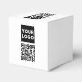 Bewerkbare QR-code & uw bedrijfslogo of afbeelding Bedankdoosjes (Achterkant)