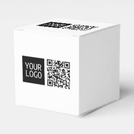Bewerkbare QR-code & uw bedrijfslogo of afbeelding Bedankdoosjes