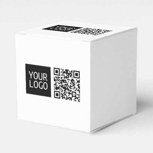 Bewerkbare QR-code & uw bedrijfslogo of afbeelding Bedankdoosjes (Voorkant Zijde)