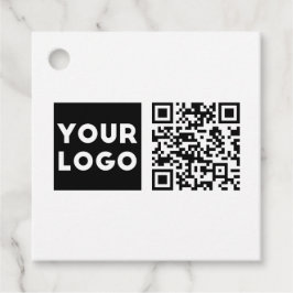 Bewerkbare QR-code & uw bedrijfslogo of afbeelding Bedankjes Labels