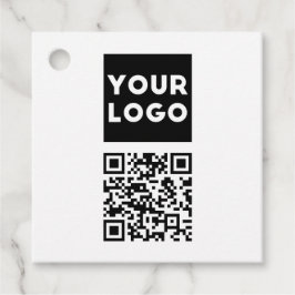 Bewerkbare QR-code & uw bedrijfslogo of afbeelding Bedankjes Labels