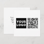 Bewerkbare QR-code & uw bedrijfslogo of afbeelding Bedankkaart (Voorkant / Achterkant)