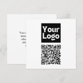 Bewerkbare QR-code & uw bedrijfslogo of afbeelding Bedankkaart (Voorkant / Achterkant)