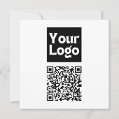 Bewerkbare QR-code & uw bedrijfslogo of afbeelding Bedankkaart (Voorkant)