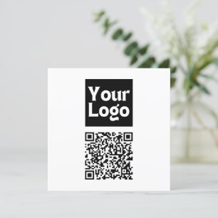 Bewerkbare QR-code & uw bedrijfslogo of afbeelding Bedankkaart