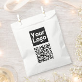 Bewerkbare QR-code & uw bedrijfslogo of afbeelding Bedankzakje (Geknipt)