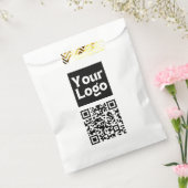 Bewerkbare QR-code & uw bedrijfslogo of afbeelding Bedankzakje (Gezegeld)