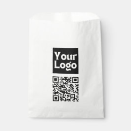 Bewerkbare QR-code & uw bedrijfslogo of afbeelding Bedankzakje