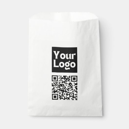 Bewerkbare QR-code & uw bedrijfslogo of afbeelding Bedankzakje (Voorkant)