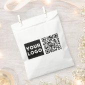 Bewerkbare QR-code & uw bedrijfslogo of afbeelding Bedankzakje (Geknipt)