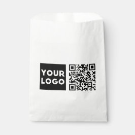 Bewerkbare QR-code & uw bedrijfslogo of afbeelding Bedankzakje
