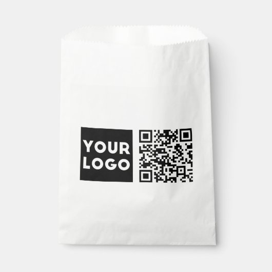 Bewerkbare QR-code & uw bedrijfslogo of afbeelding Bedankzakje (Voorkant)