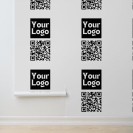 Bewerkbare QR-code & uw bedrijfslogo of afbeelding Behang