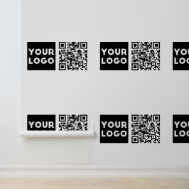 Bewerkbare QR-code & uw bedrijfslogo of afbeelding Behang