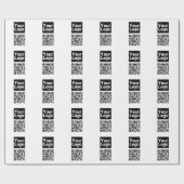 Bewerkbare QR-code & uw bedrijfslogo of afbeelding Cadeaupapier (Vlak)