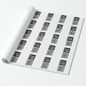 Bewerkbare QR-code & uw bedrijfslogo of afbeelding Cadeaupapier (Uitgerold)