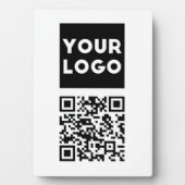 Bewerkbare QR-code & uw bedrijfslogo of afbeelding Fotoplaat (voorkant)