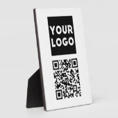 Bewerkbare QR-code & uw bedrijfslogo of afbeelding Fotoplaat (Zijkant)