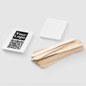 Bewerkbare QR-code & uw bedrijfslogo of afbeelding Handwaaier (Niet-gemonteerd)