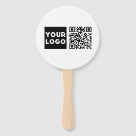 Bewerkbare QR-code & uw bedrijfslogo of afbeelding Handwaaier