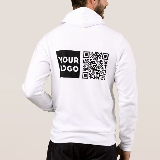 Bewerkbare QR-code & uw bedrijfslogo of afbeelding Hoodie (Achterkant)