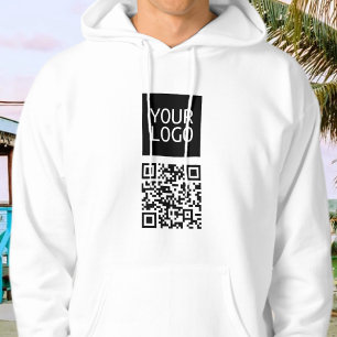 Bewerkbare QR-code & uw bedrijfslogo of afbeelding Hoodie