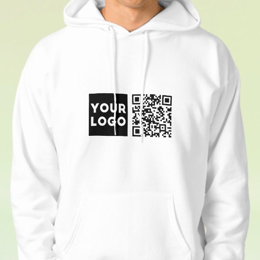Bewerkbare QR-code & uw bedrijfslogo of afbeelding Hoodie
