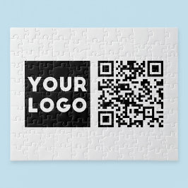 Bewerkbare QR-code & uw bedrijfslogo of afbeelding Legpuzzel
