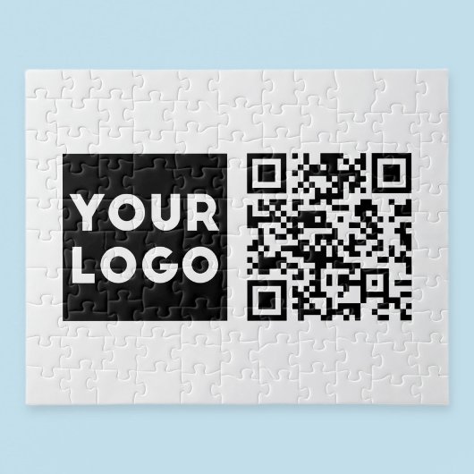 Bewerkbare QR-code & uw bedrijfslogo of afbeelding Legpuzzel